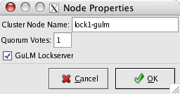 Node Properties dialog